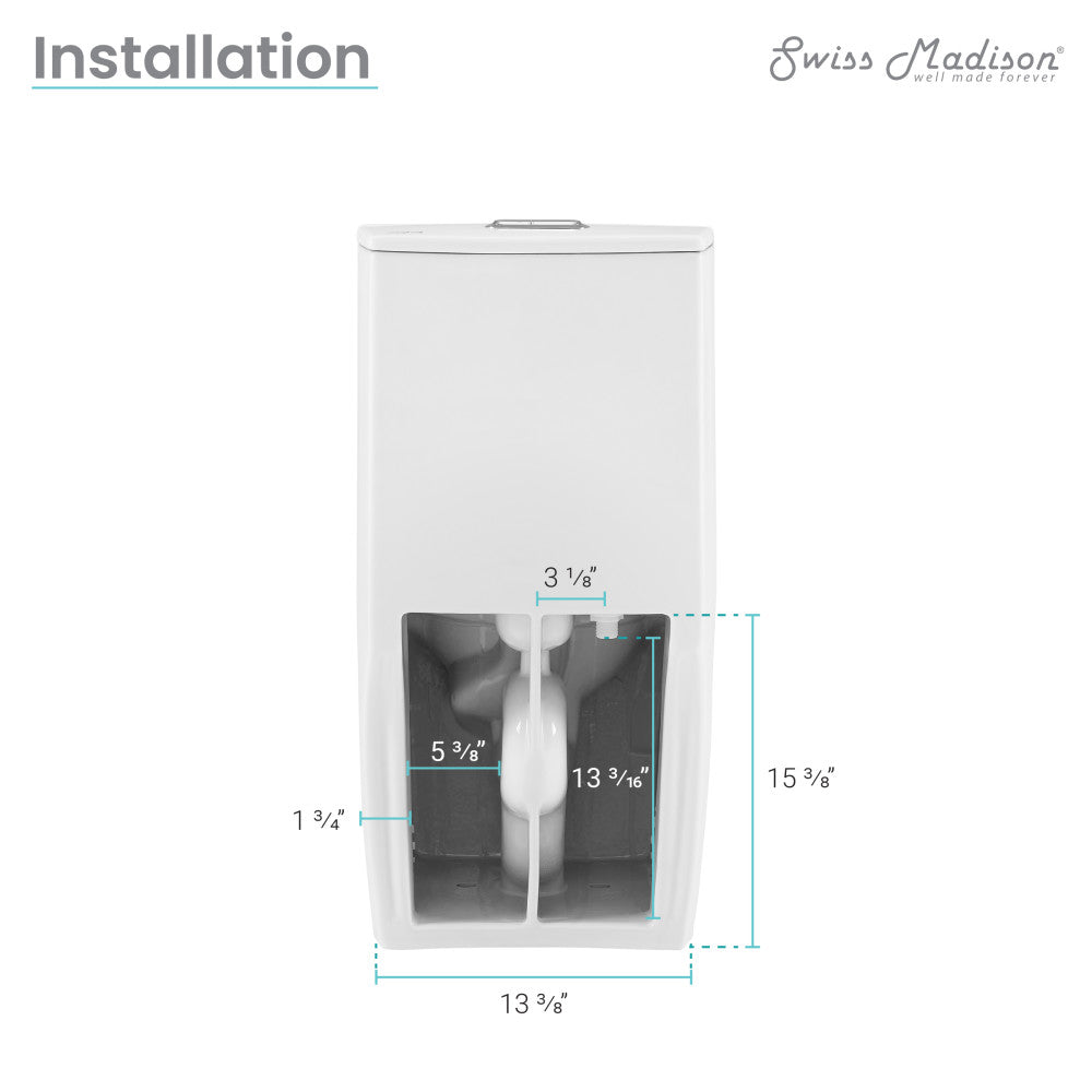 St. Tropez One Piece Elongated Toilet Dual Vortex Flush 1.1/1.6 gpf with 10" Rough In