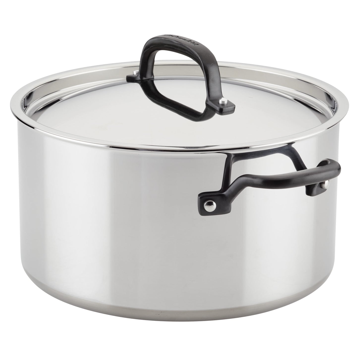 KitchenAid 5-Ply Clad 10 Pcs Stainless Steel Cookware Induction Pots and Pans Set, Dishwasher Safe, Metal Utensil, Broiler and Oven Safe to 500°F, Polished Stainless Steel
