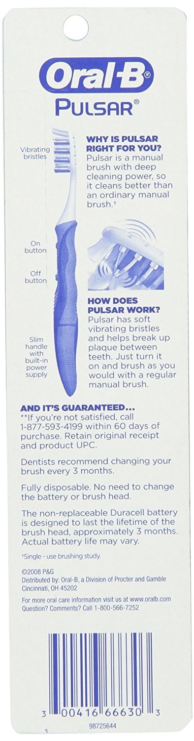Oral-B Pro-Health Pulsar Battery Powered Soft Bristles Toothbrush