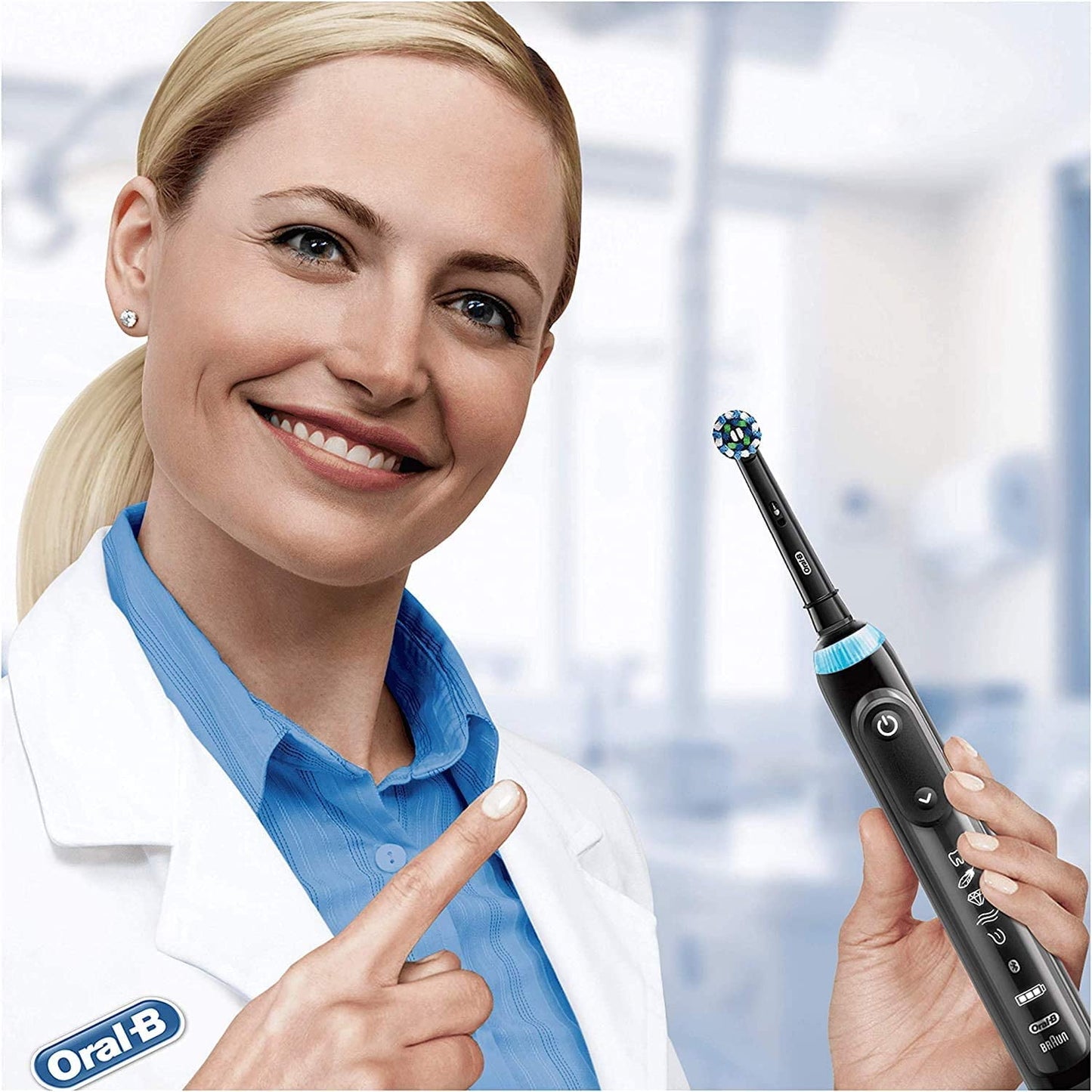 Oral-B CrossAction Replacement Black Toothbrush Heads, Pack of 4