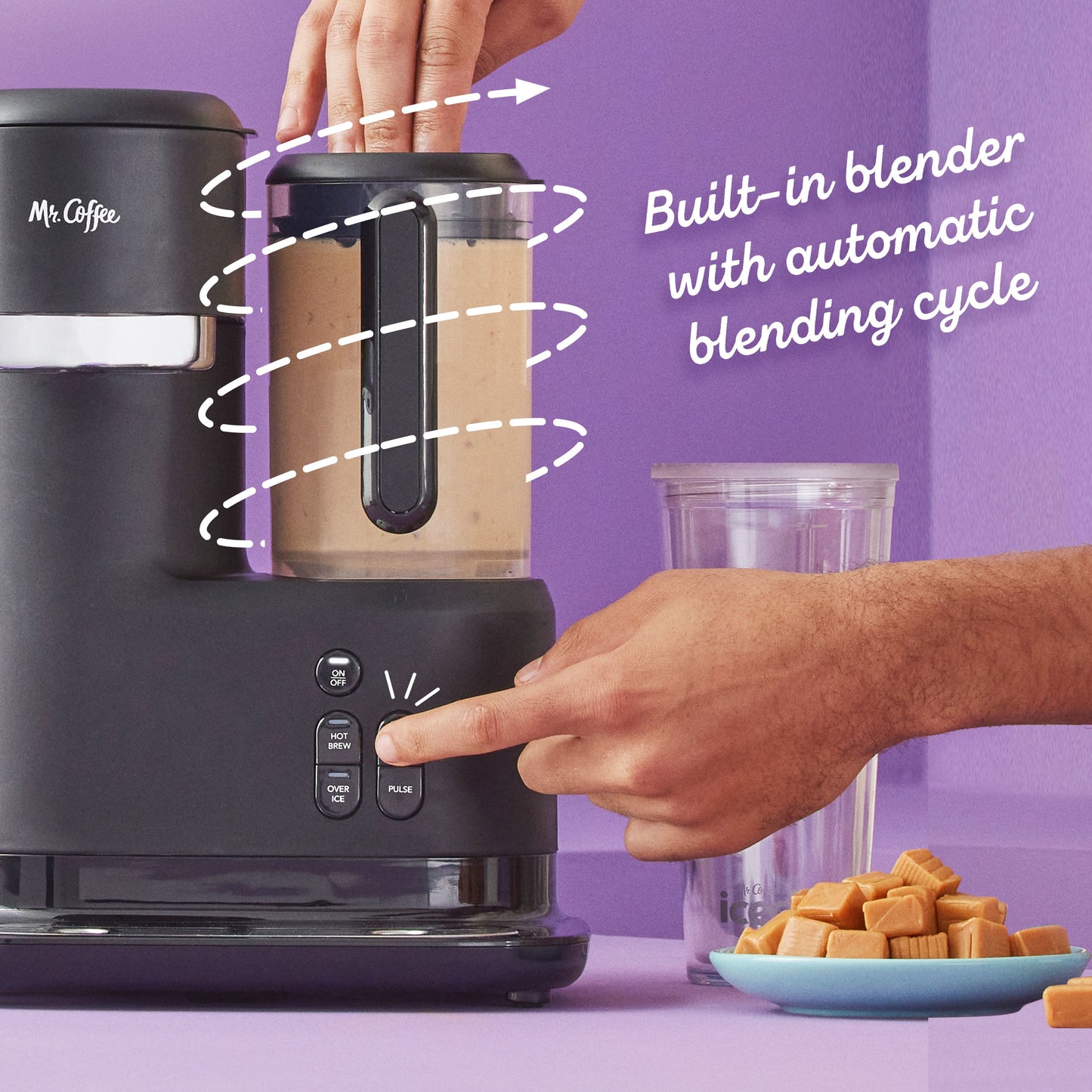 Mr. Coffee® Single-Serve Frappe™, Iced, and Hot Coffee Maker and Blender, Black with 2 To-Go Tumblers, Reusable Coffee Filter