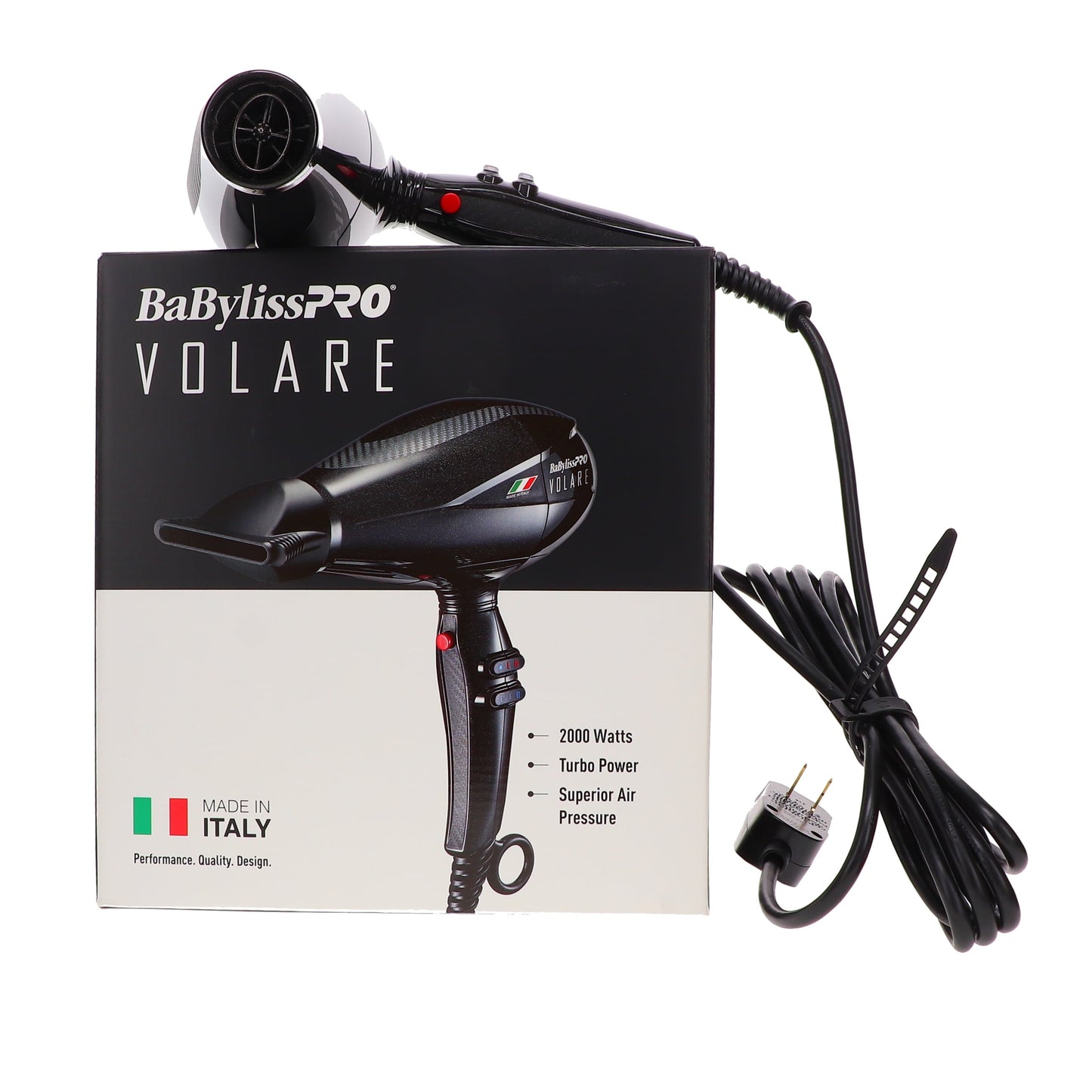 BaBylissPRO Nano Titanium Volare V1 Full-Size Dryer Ferrari-Designed Engine Black