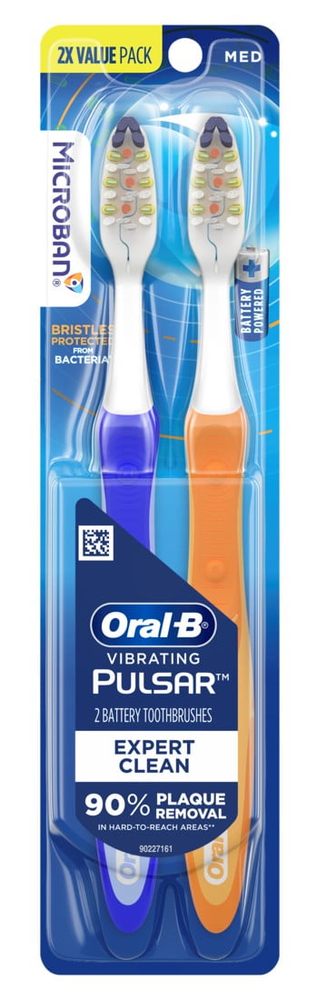 Oral-B Toothbrush Pulsar Medium 2 Count Battery Powered (Pack of 3)