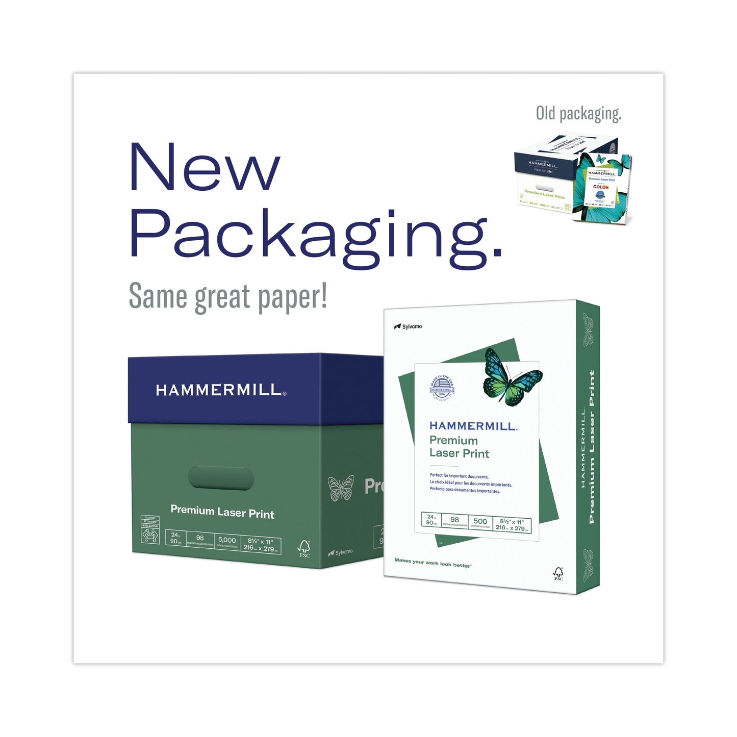 Hammermill Printer Paper, 32lb Premium Laser Print, 8.5x11, White, 1 Ream, 500 Sheets