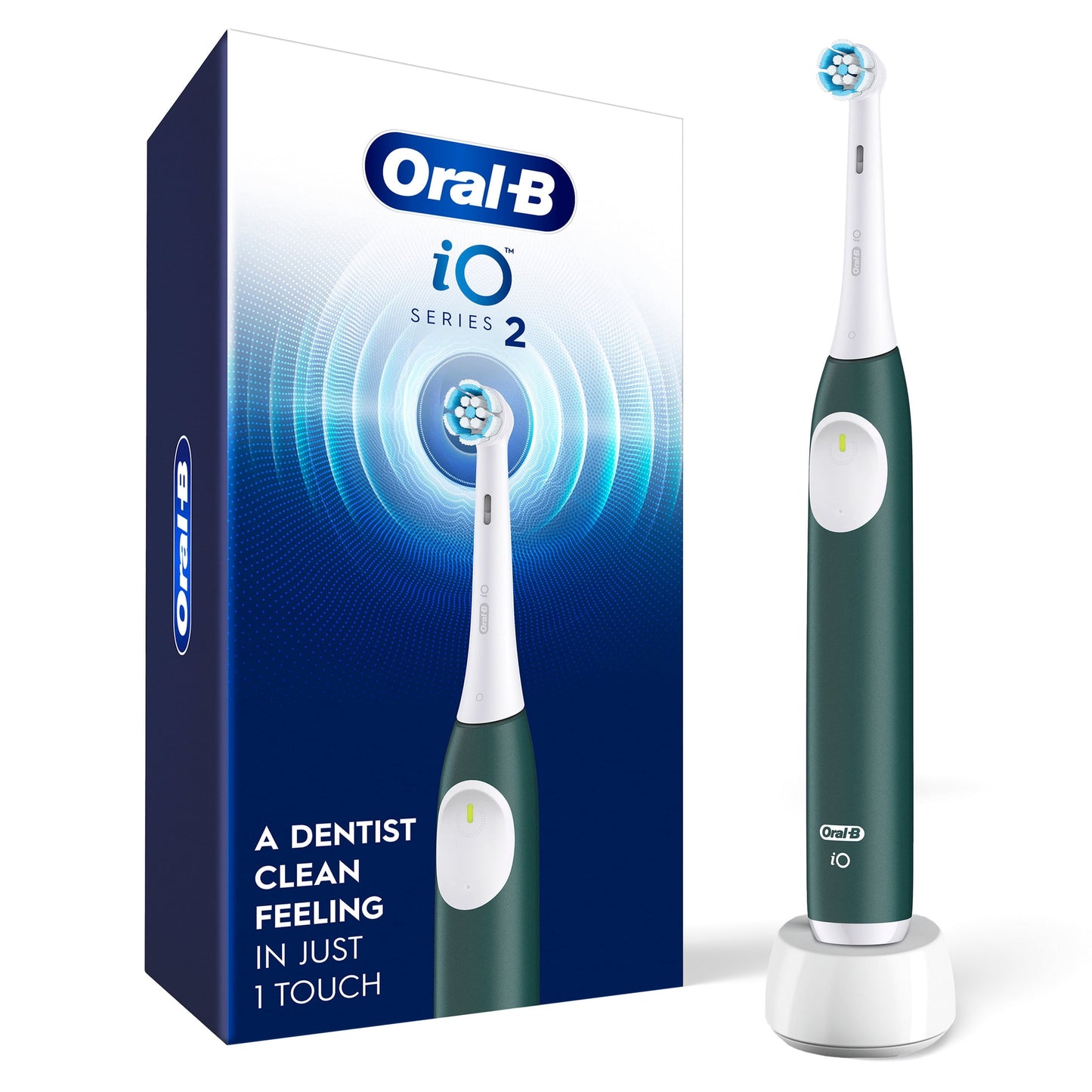 Oral-B Toothbrush, iO Series 2 Rechargeable Electric Toothbrush for Adults &amp; Kids 3+, Night Black, 1 Gentle Care Brush Head