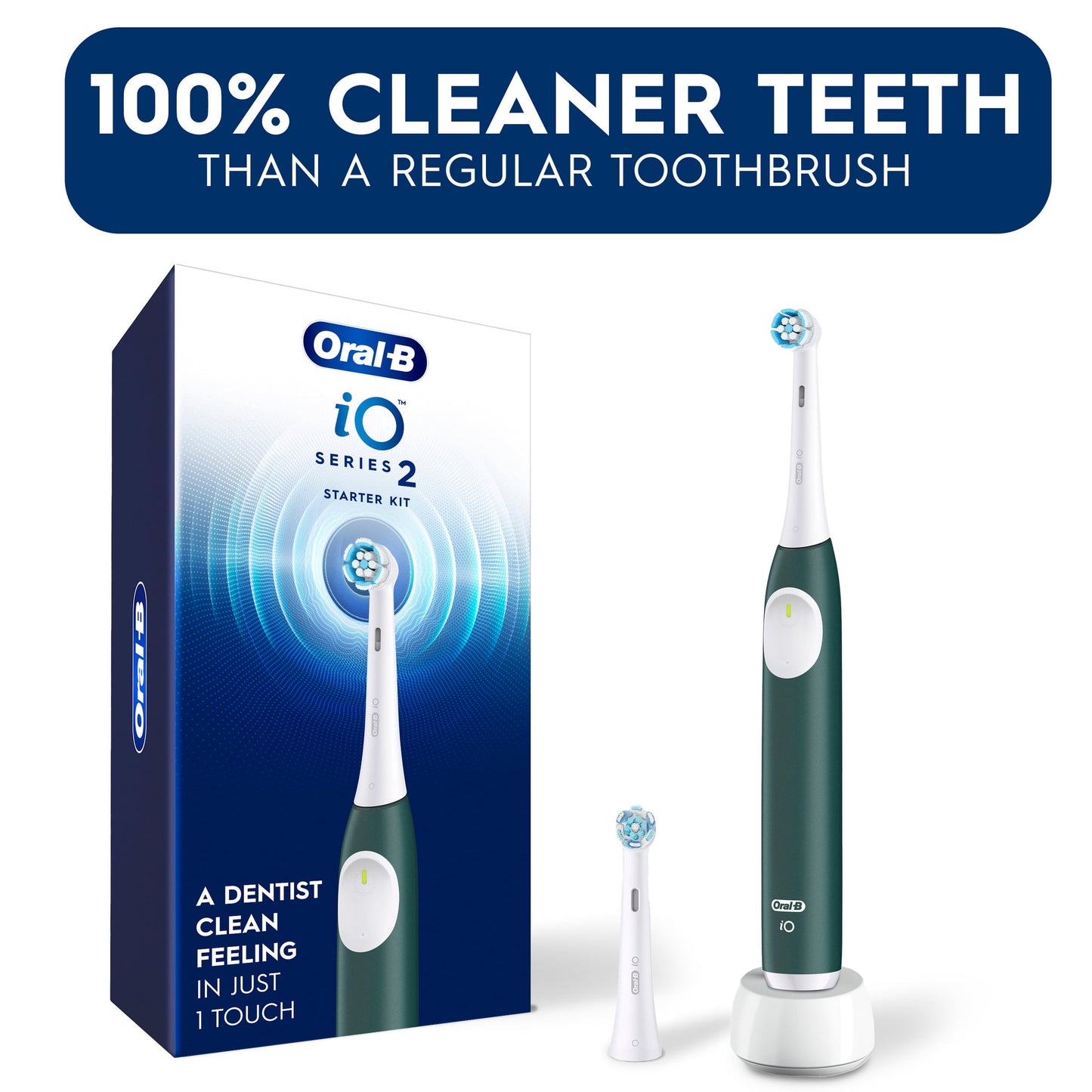 Oral-B Toothbrush, iO Series 2 Rechargeable Electric Toothbrush for Adults &amp; Kids 3+, Night Black, 1 Gentle Care Brush Head