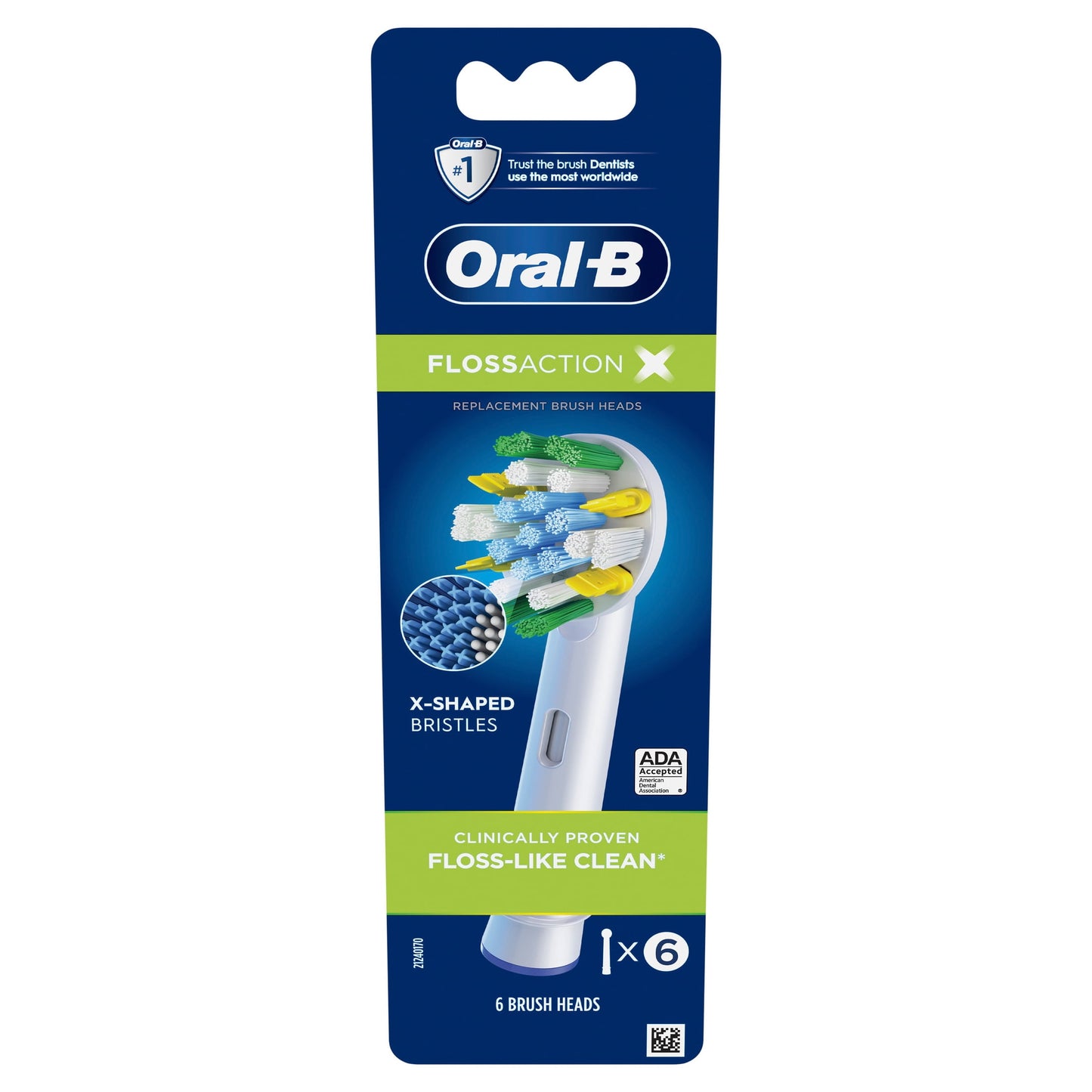 Oral-B Toothbrush Heads, FlossActionX X-Filament Replacement Brush Heads, 6 Count