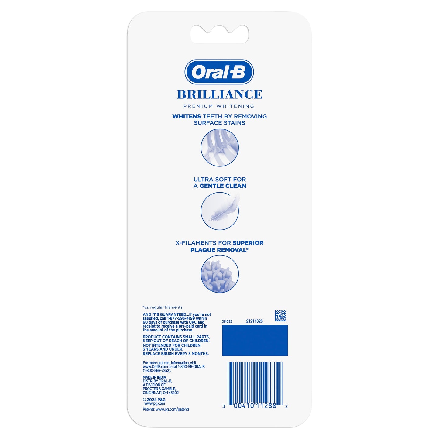 Oral-B Toothbrush Pro Whitening Brilliance, Extra Soft, Black, Coral, and Teal, 4 Count
