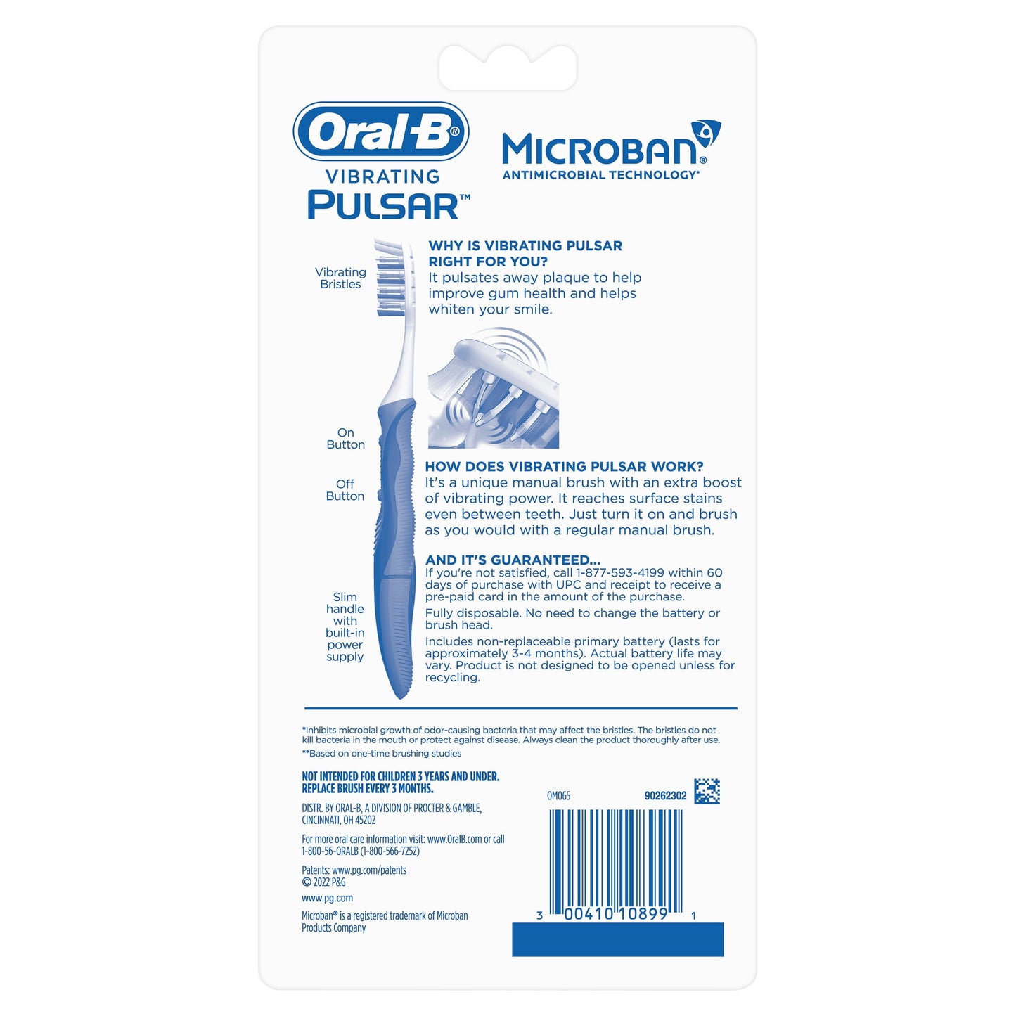 Oral-B Toothbrush, Vibrating Pulsar Expert Clean Battery Toothbrush Pack, Soft, 4 Count, Adults and Children 3+