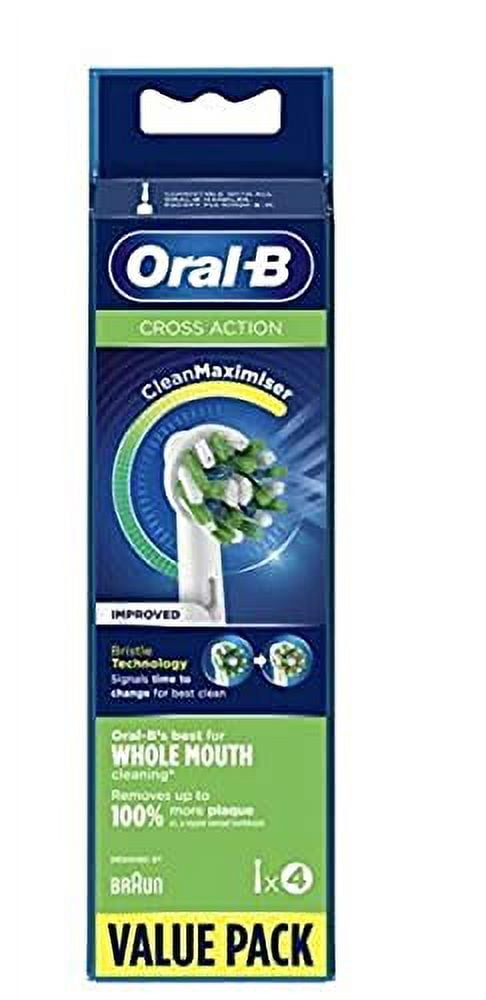 Oral-B Cross Action Electric Toothbrush Replacement Brush Heads Refill with Clean Maximiser Technology 4Count
