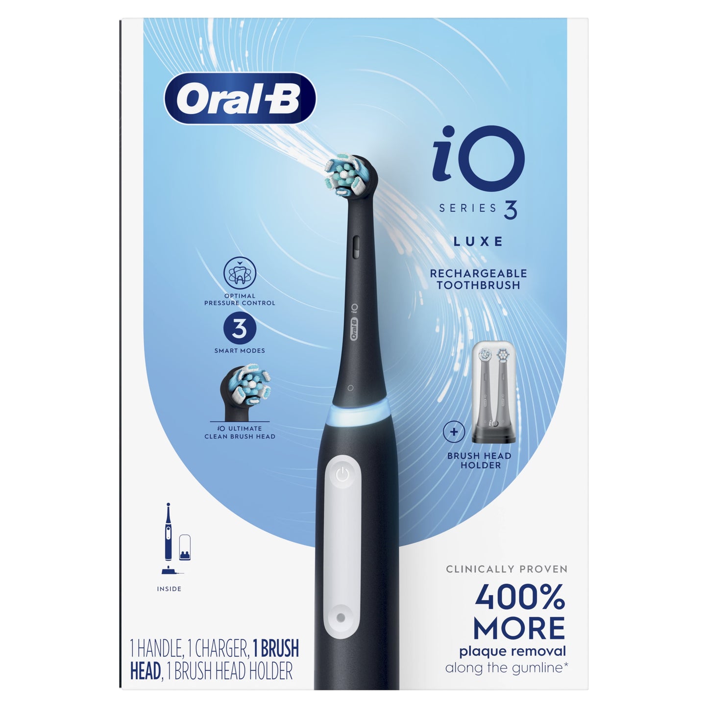Oral-B Toothbrush, iO3 Luxe Electric Toothbrush (1) and (1) Charger for Children &amp; Adults 3+