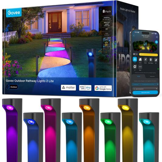 Govee Outdoor Pathway Lights 2 Lite，8pack