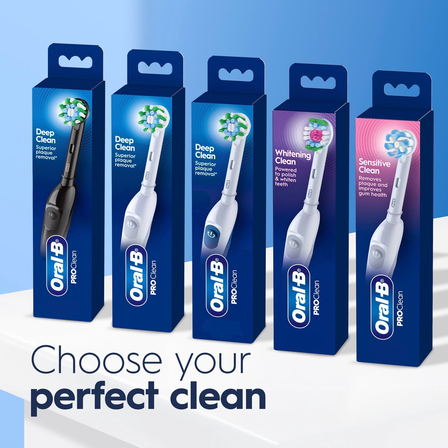 Oral-B Toothbrush, ProClean CrossAction, Battery Powered Electric Toothbrush, Black for Adults and Children 3+