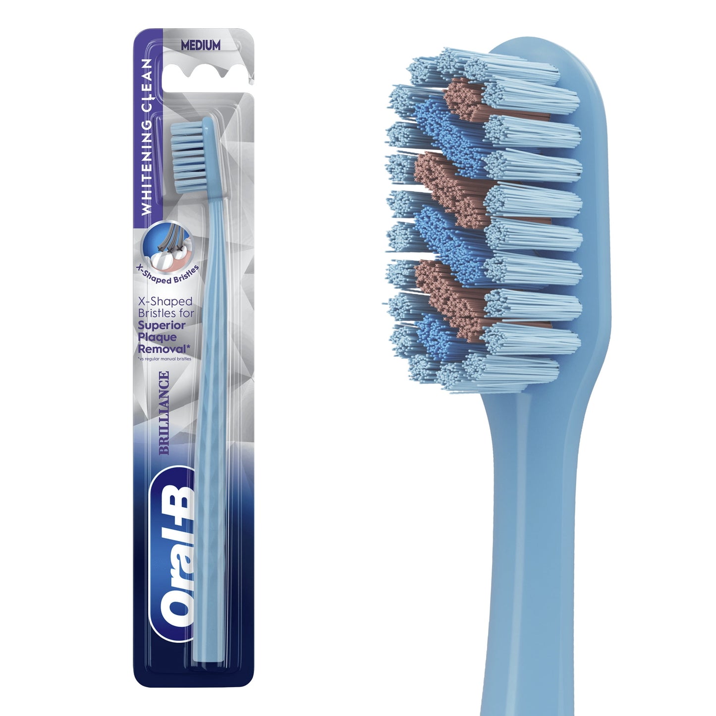 Oral-B Toothbrush Pro Whitening Brilliance, Extra Soft, Black and Teal, 2 Count