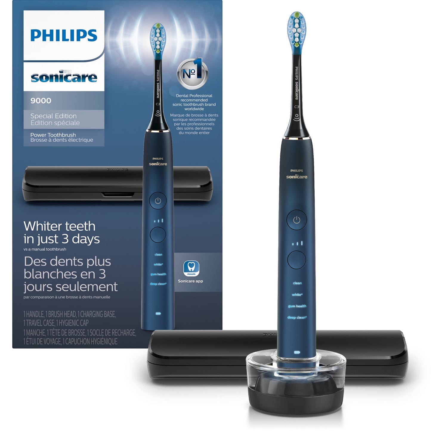 Philips Sonicare 9000 Special Edition Rechargeable Toothbrush, Blue Black, HX9911/92