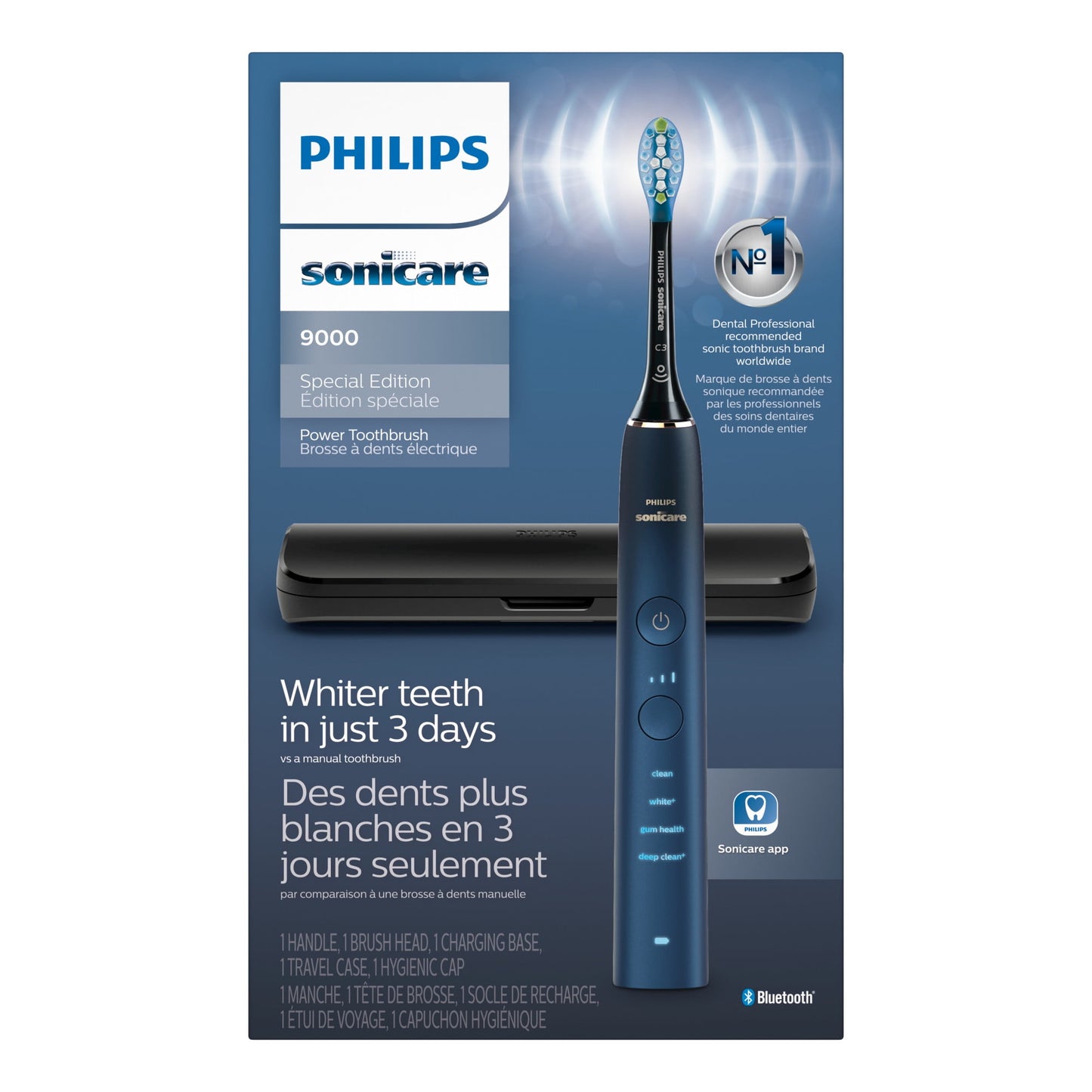 Philips Sonicare 9000 Special Edition Rechargeable Toothbrush, Blue Black, HX9911/92