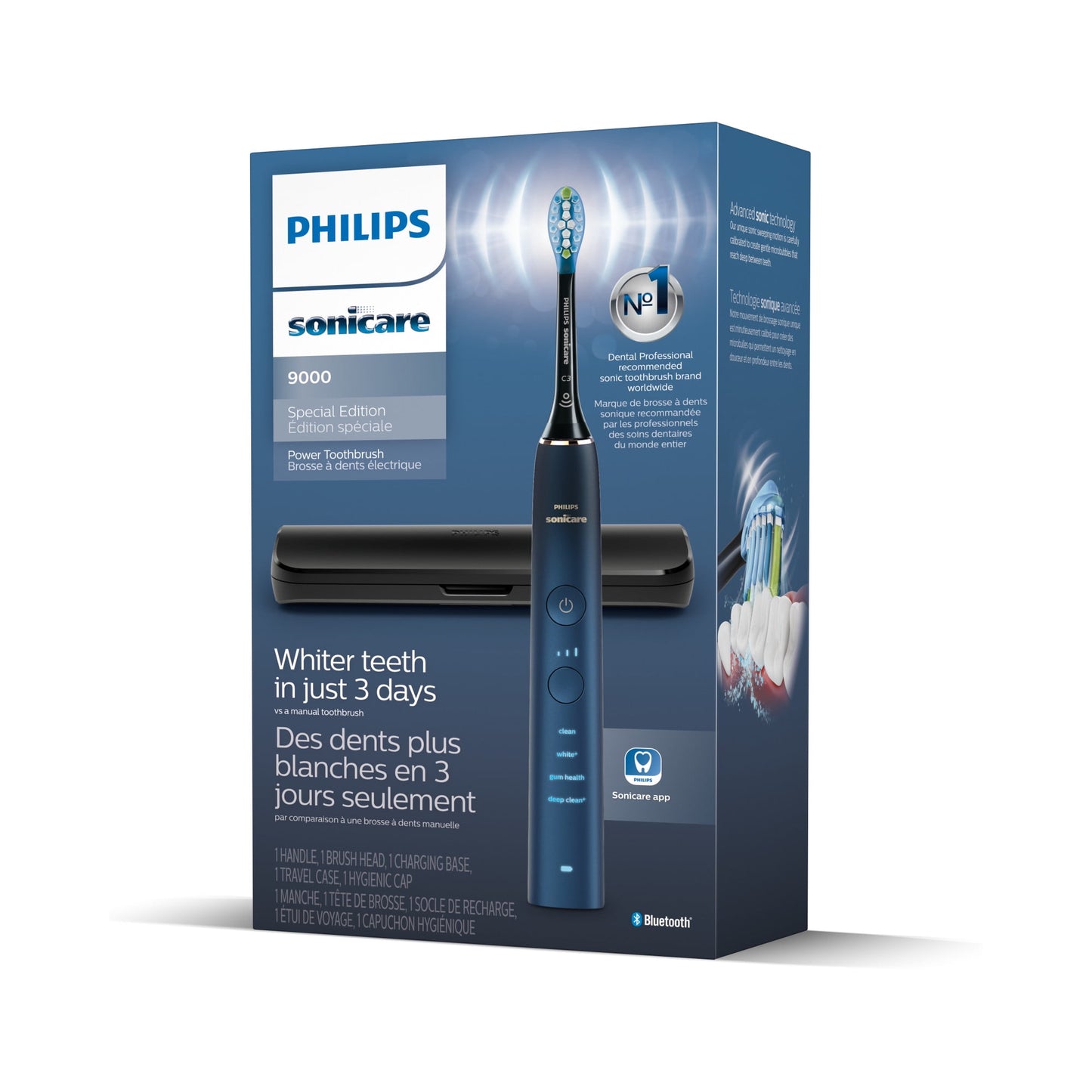 Philips Sonicare 9000 Special Edition Rechargeable Toothbrush, Blue Black, HX9911/92