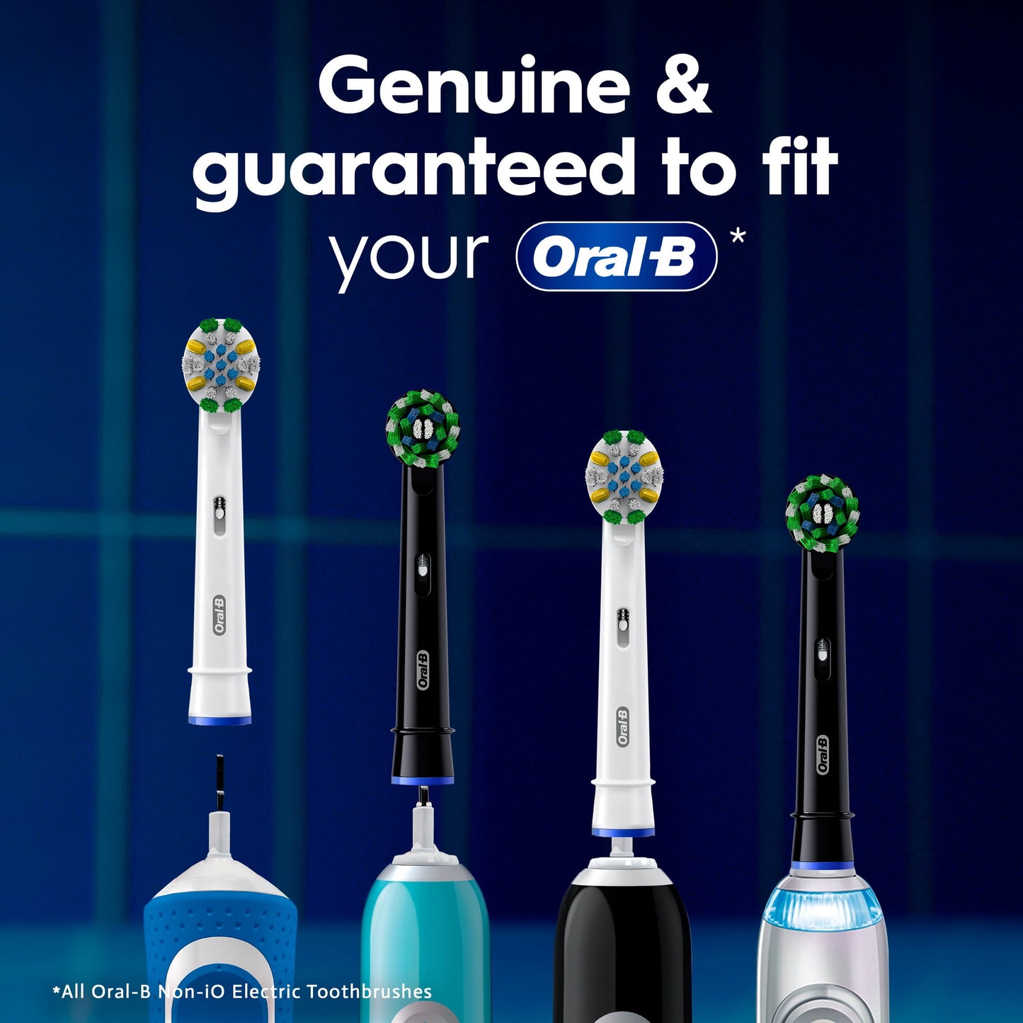 Oral-B Toothbrush Heads, Cross Action Replacement Brush Heads for an Oral-B Electric Toothbrush, Pack of 6, Black