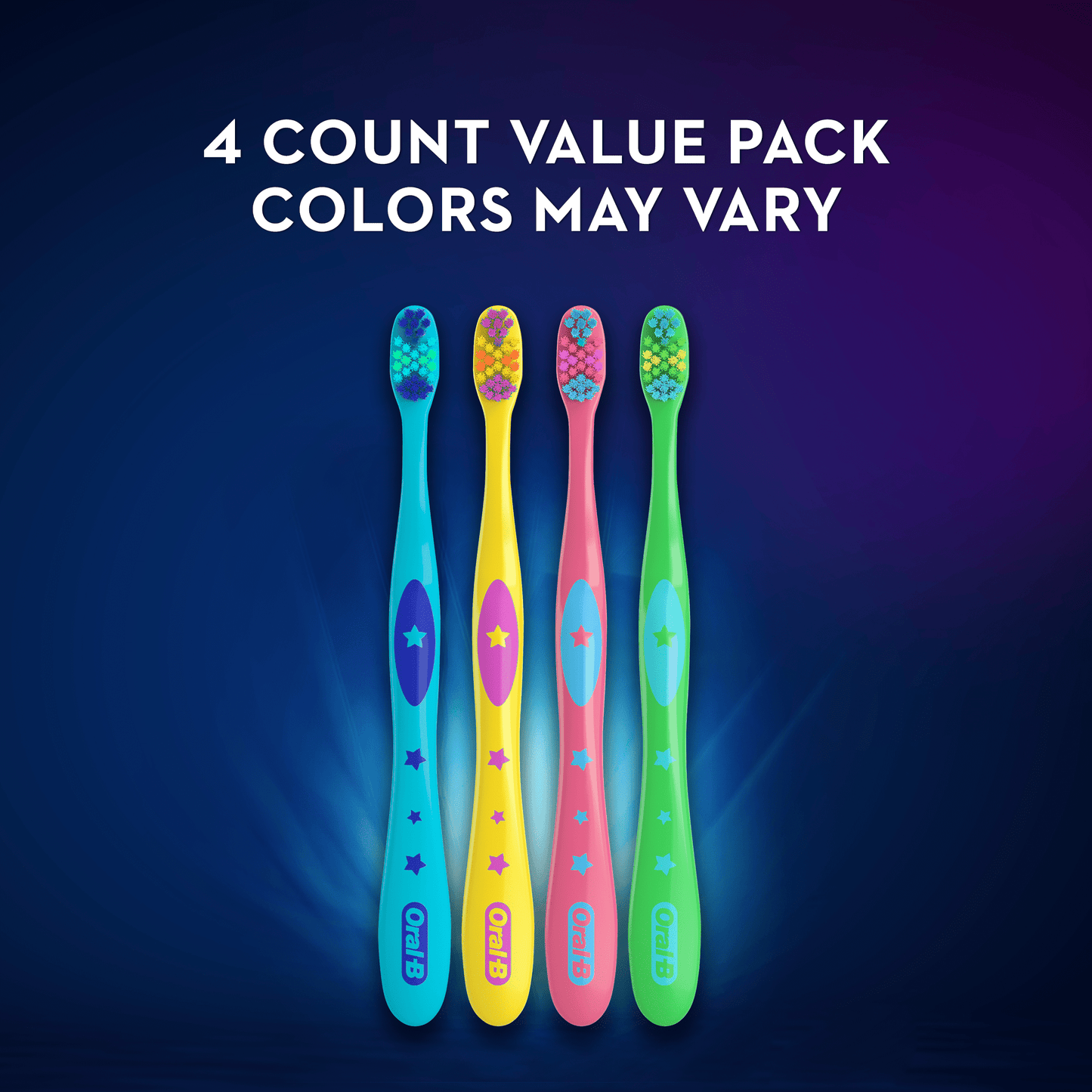 Oral-B Kids Toothbrush with Space Designs, Extra Soft Bristles, 4 Pack, for Children Ages 2+