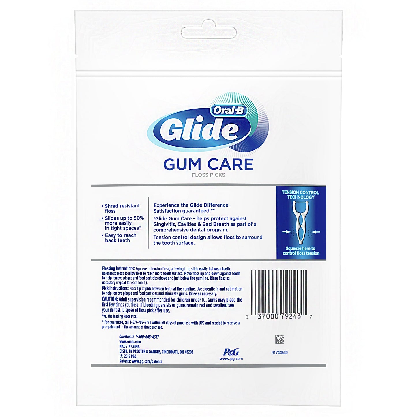 Oral-B Glide Gum Care Floss Picks, Tension Control, 60 ct