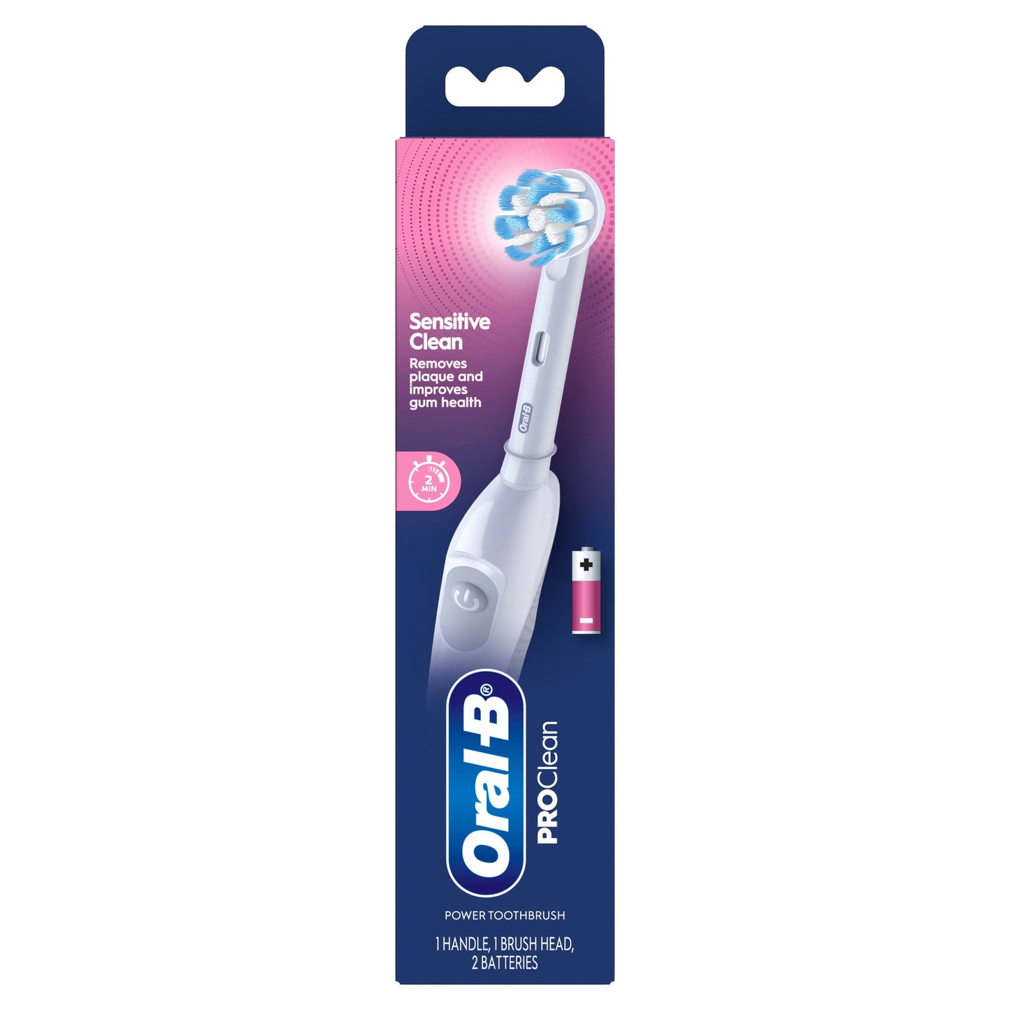 Oral-B Toothbrush, Pro 100 Gum Care, Battery Powered Toothbrush, White