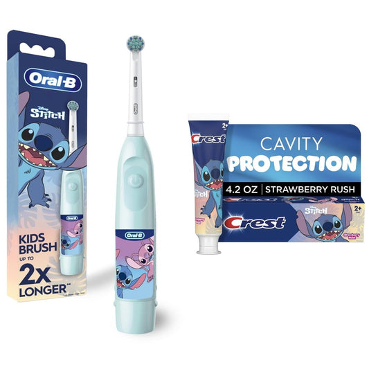 Oral-B Lilo &amp; Stitch Battery Toothbrush and Crest Stitch Toothpaste Bundle