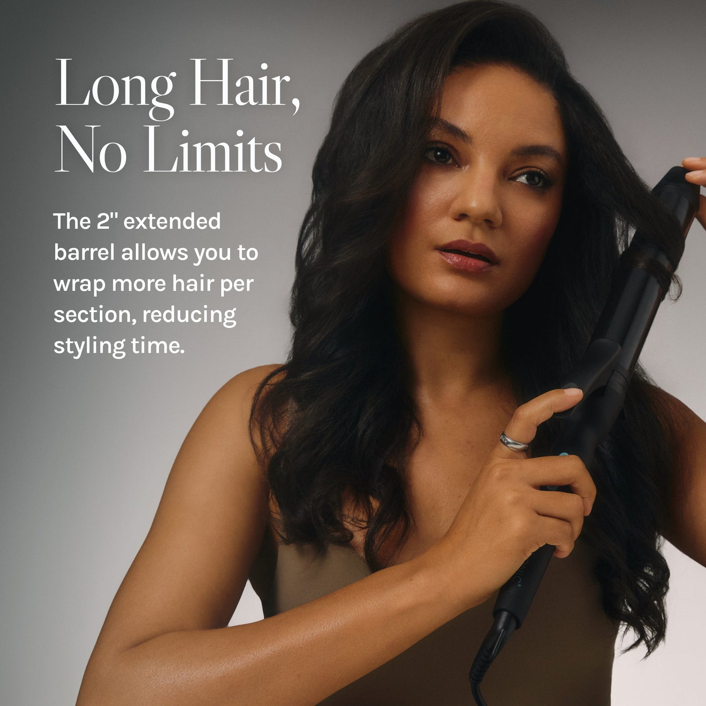 Bio Ionic Long Barrel Styler, 1" Curling Iron, Curling Wand, Adjustable Heat Hair Curler