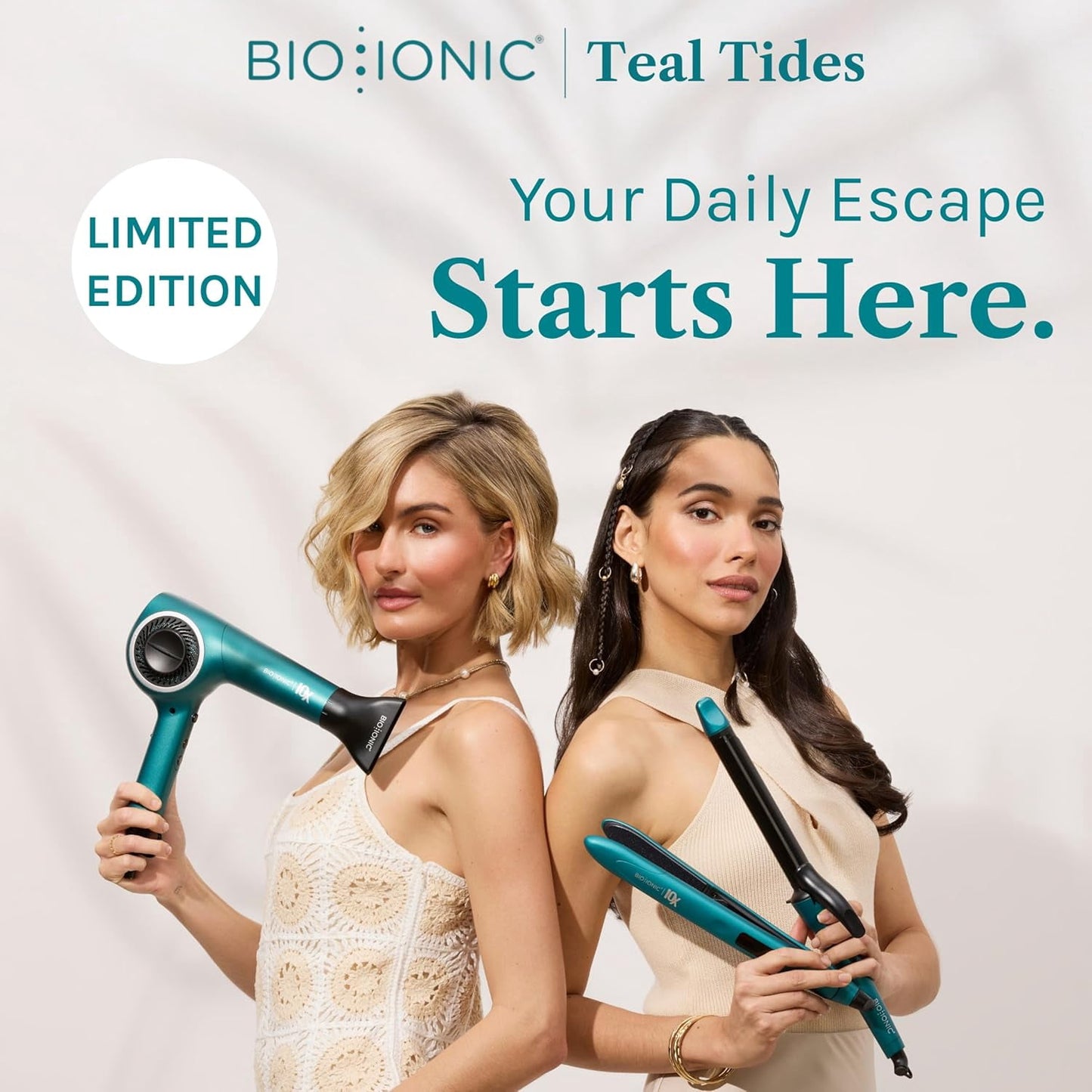 Bio Ionic Long Barrel Styler, 1" Curling Iron, Curling Wand, Adjustable Heat Hair Curler