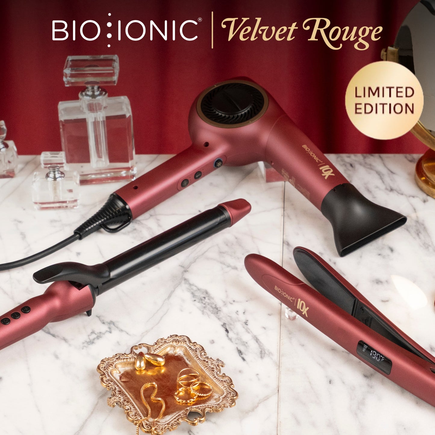 Bio Ionic Long Barrel Styler, 1" Curling Iron, Curling Wand, Adjustable Heat Hair Curler