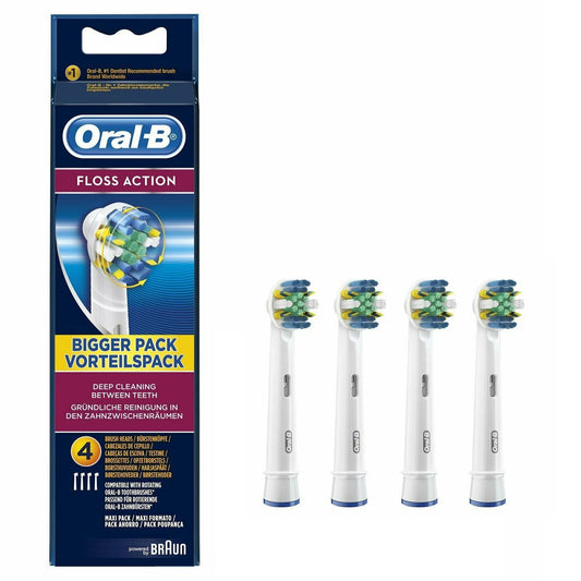 Oral-B Flossing Action Replacement Toothbrush Heads, 4 Pack Brush Heads