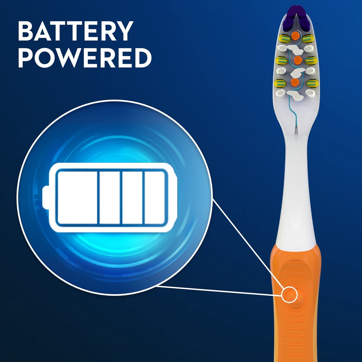 Oral-B Toothbrush, Vibrating Pulsar Battery Toothbrush, Medium, 1 Count, Adults and Children 3+
