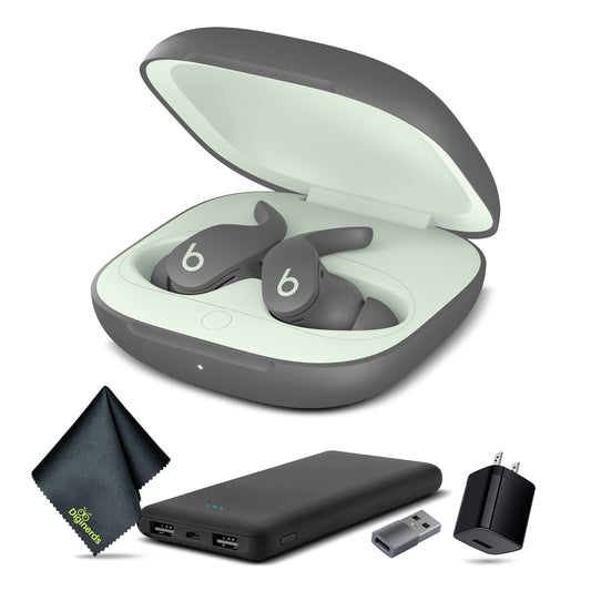 Beats Fit Pro Noise-Canceling True Wireless In-Ear Headphones (Grey) Bundle and Accessories
