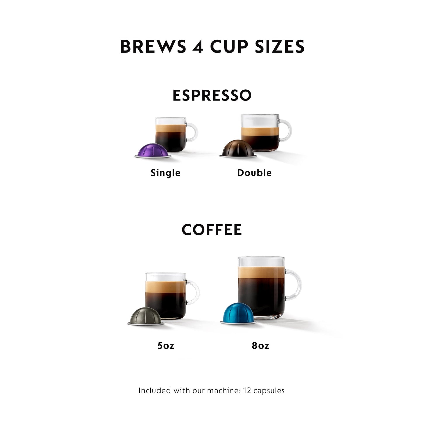 Nespresso Vertuo Coffee &amp; Espresso Single-Serve Machine in Chrome, BNV220CRO1BUC1