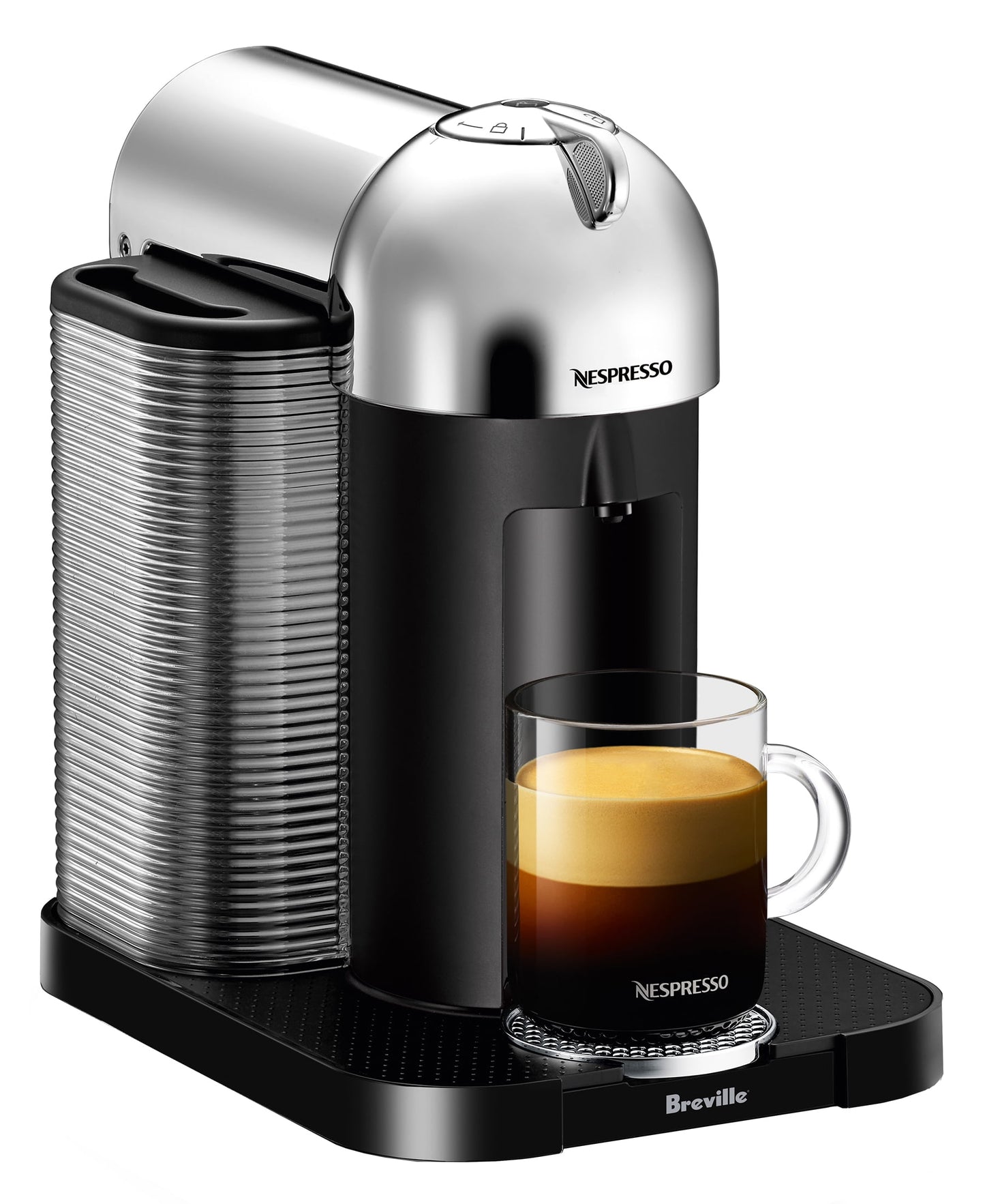 Nespresso Vertuo Coffee &amp; Espresso Single-Serve Machine in Chrome, BNV220CRO1BUC1