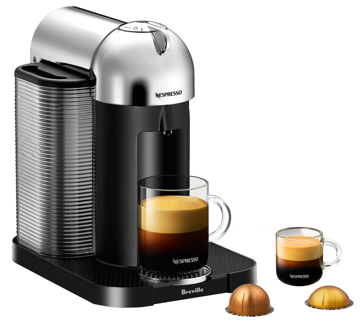 Nespresso Vertuo Coffee &amp; Espresso Single-Serve Machine in Chrome, BNV220CRO1BUC1