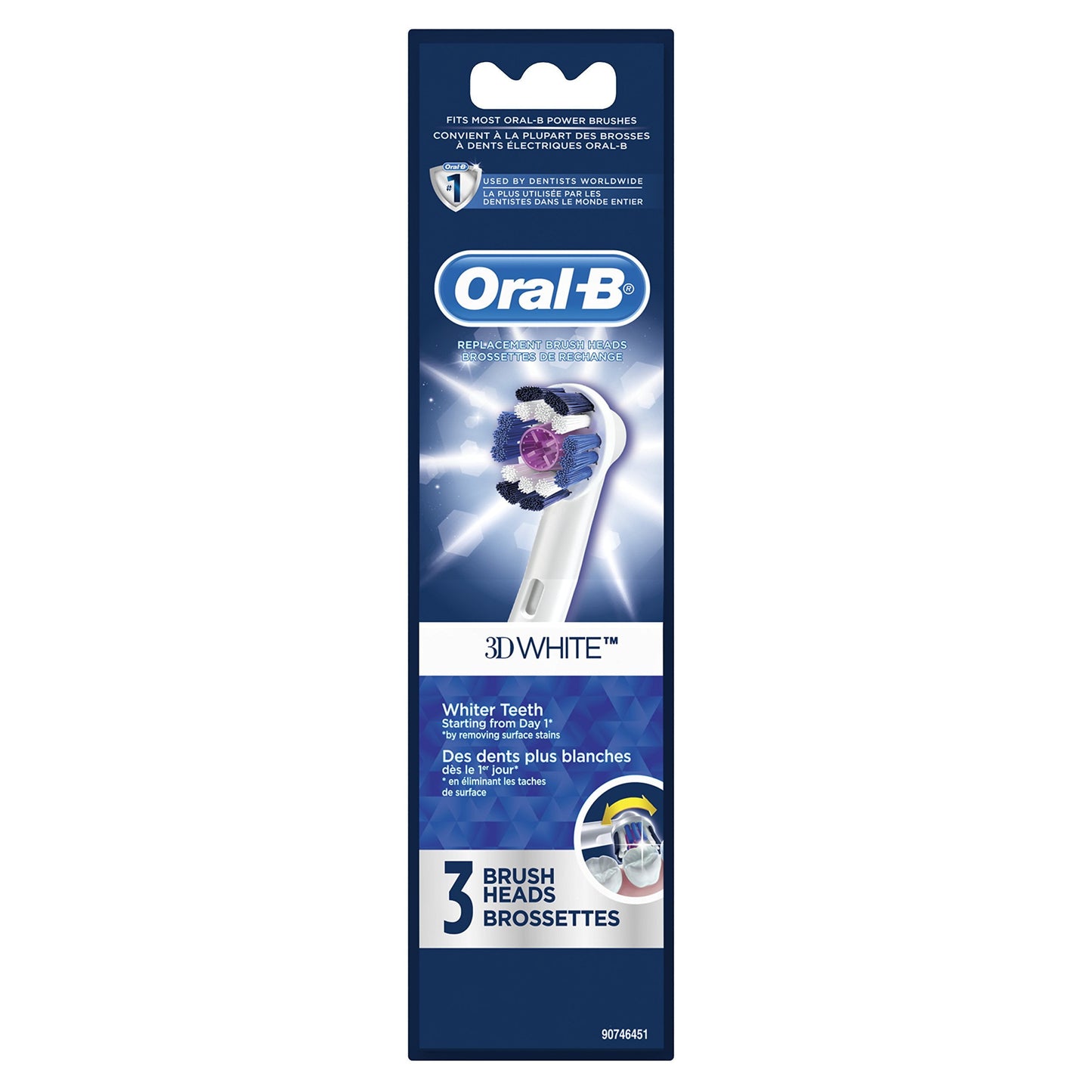 Oral-B 3D White Electric Toothbrush Replacement Brush Heads Refill, 3 Count