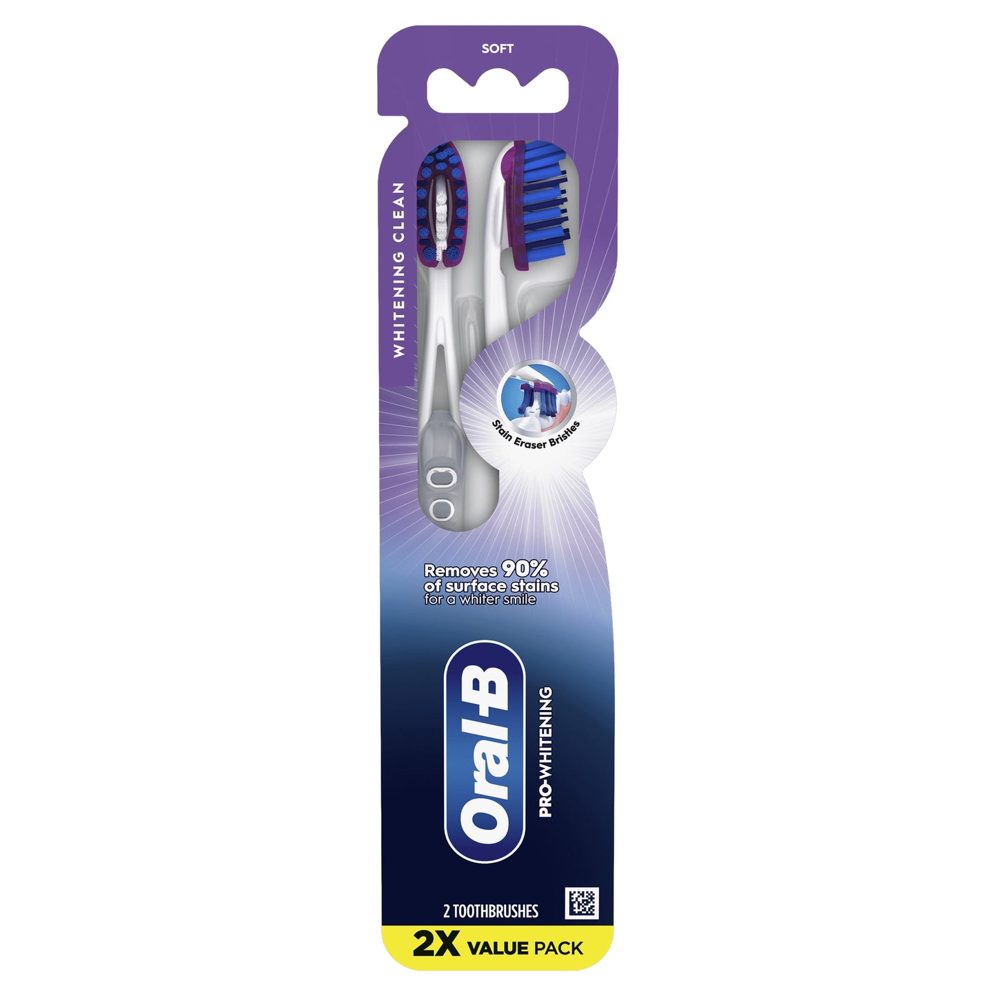 Oral-B Toothbrush Pack, Pro Whitening Manual Toothbrush, Medium Bristles, 2 Count