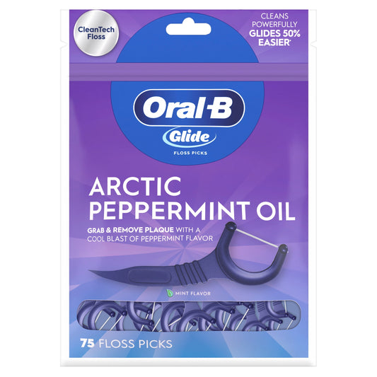 Oral‑B Floss, Glide Arctic Peppermint Floss Picks 150 Count