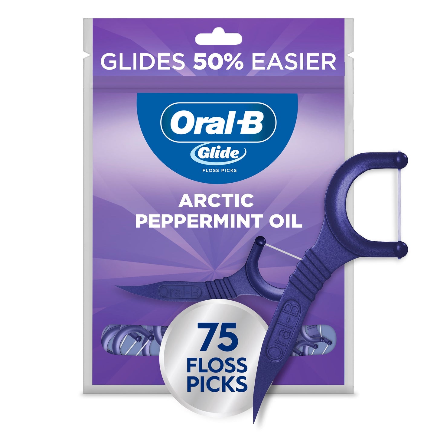 Oral‑B Floss, Glide Arctic Peppermint Floss Picks 150 Count