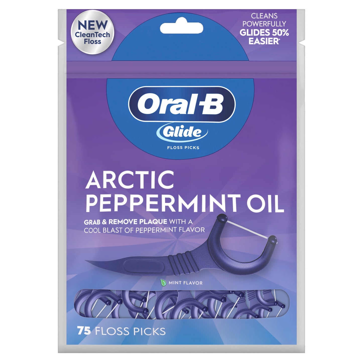 Oral‑B Floss, Glide Arctic Peppermint Floss Picks 150 Count