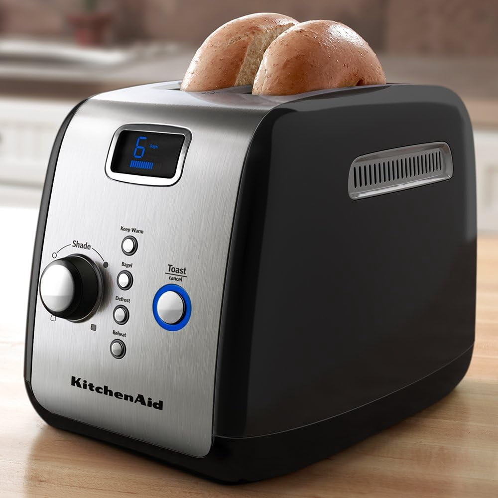 KitchenAid KMT223OB 2-Slice Toaster with One-Touch Lift/Lower and Digital Display - Onyx Black
