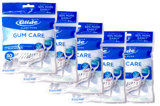 Oral-B Glide Gum Care Dental Floss Picks, Good for Back Teeth, 30 Ct - 5 Pack