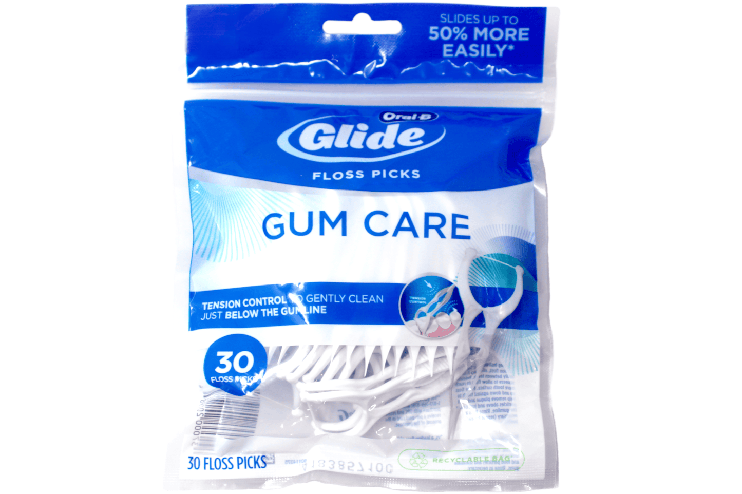 Oral-B Glide Gum Care Dental Floss Picks, Good for Back Teeth, 30 Ct - 5 Pack