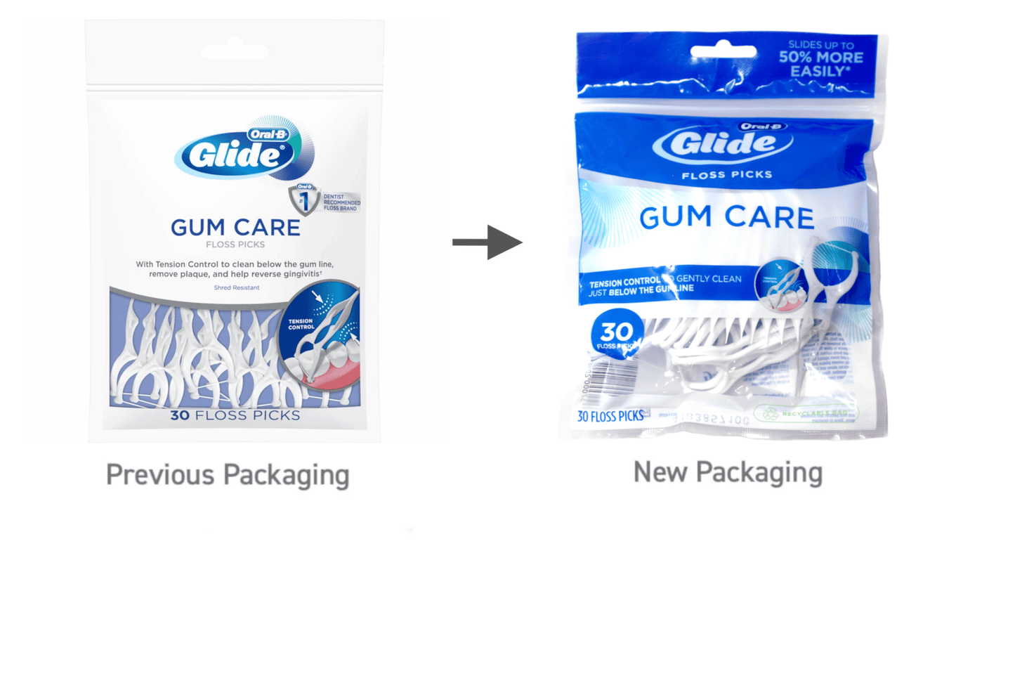 Oral-B Glide Gum Care Dental Floss Picks, Good for Back Teeth, 30 Ct - 5 Pack