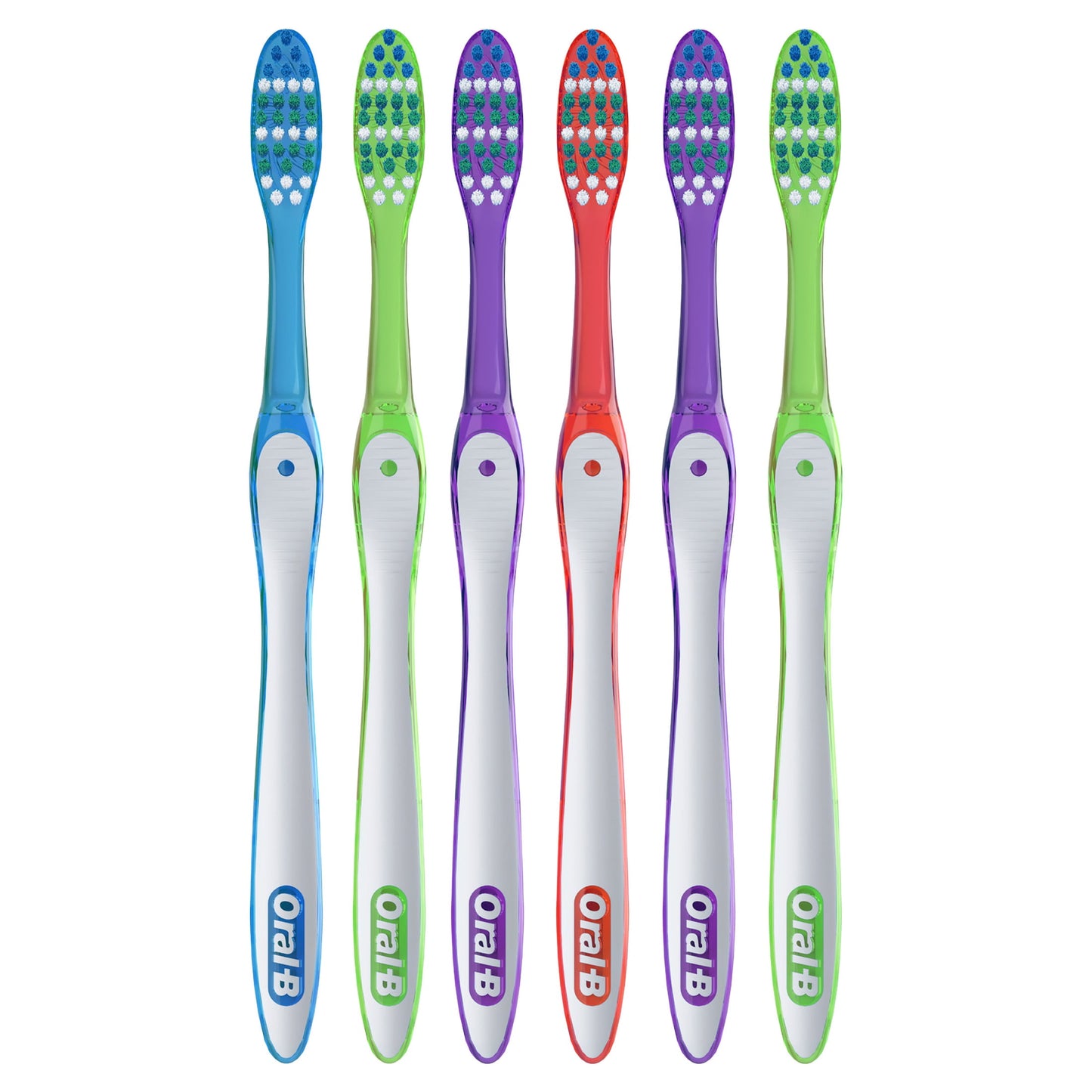 (4 pack) Oral-B Toothbrush Pack, Essential Clean Manual Toothbrushes, Soft Bristles, 6 Count