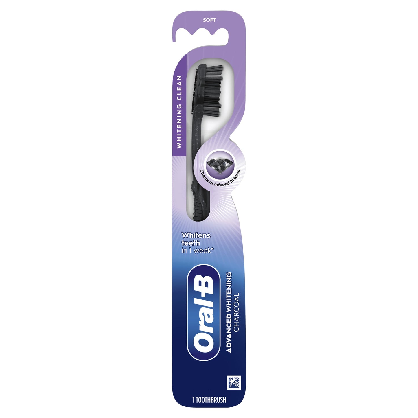 Oral-B Toothbrush, Advanced Whitening Charcoal, Soft, 1 Count