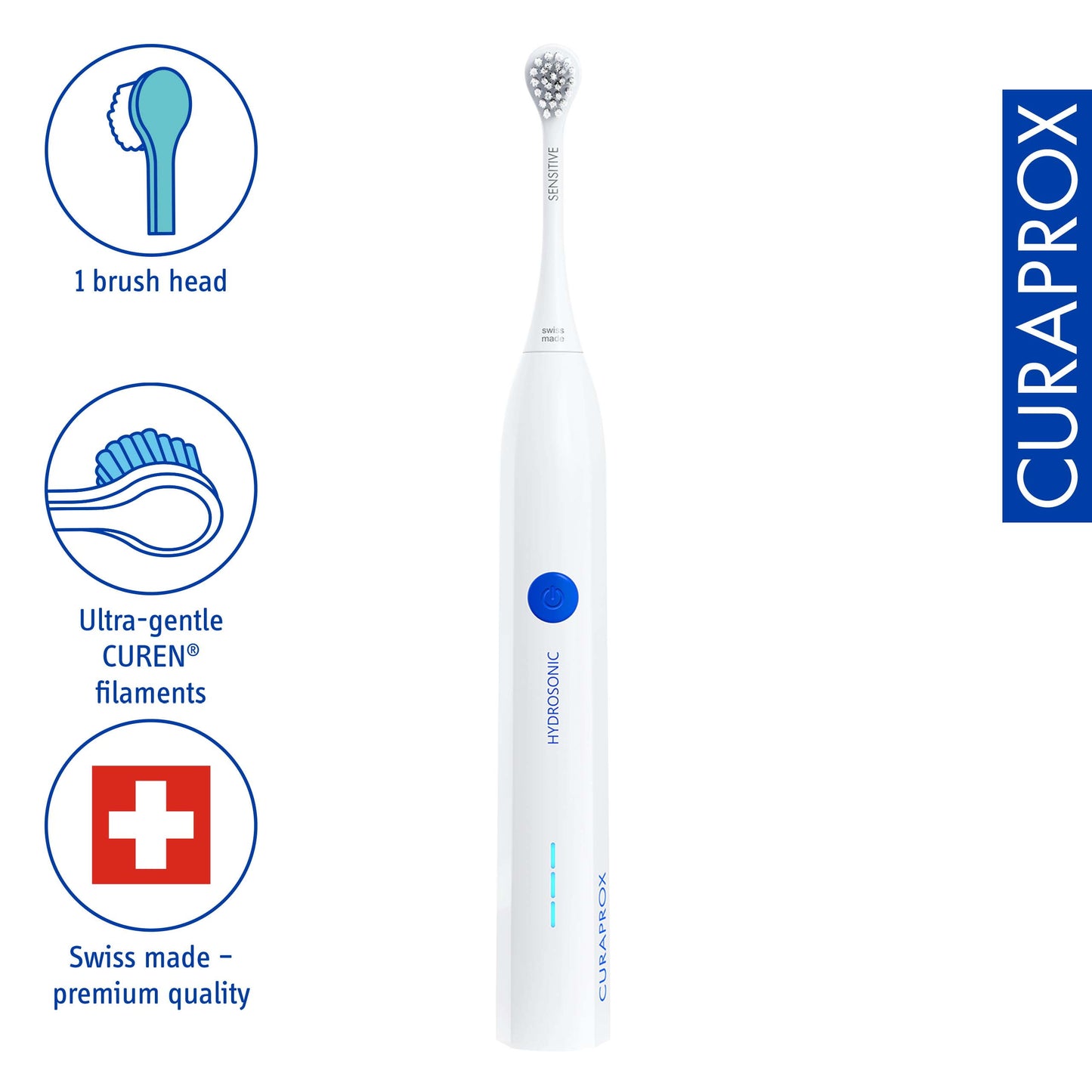 Curaprox Hydrosonic Easy – Sonic Toothbrush for Simple, Powerful Oral Health