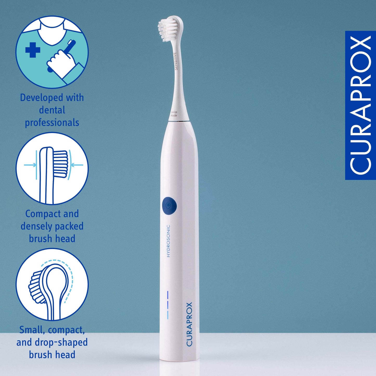 Curaprox Hydrosonic Easy – Sonic Toothbrush for Simple, Powerful Oral Health
