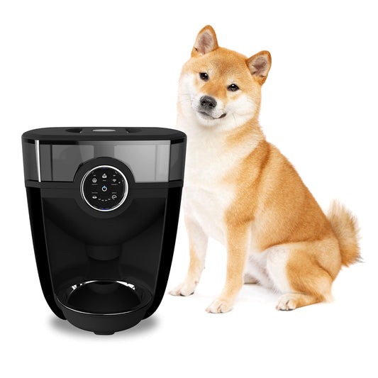 Feeder-Robot by Whisker, Black with Smoke-Grey Hopper; Smart, Automatic Pet Feeder, Feed Your Cat and Dog from Anywhere, Designed &amp; Assembled in USA