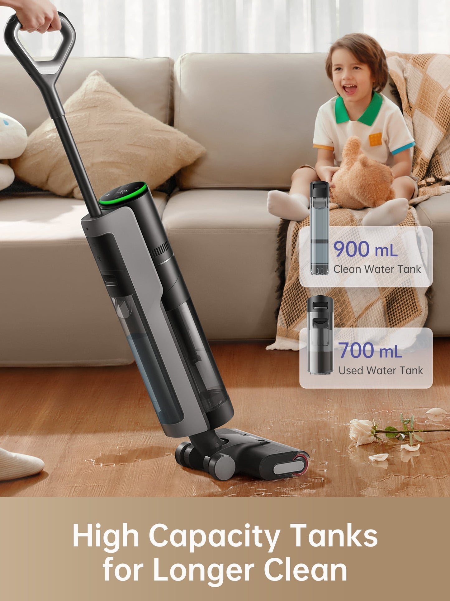 Dreame FloorX 302 Wet Dry Vacuum Cleaner, Vacuum Mop All in One with Auto Self-Cleaning, Floor Cleaner Machine for Hard Floor, 35 Mins Runtime, Edge Cleaning, Self-Propelled Vacuum Mop Combo